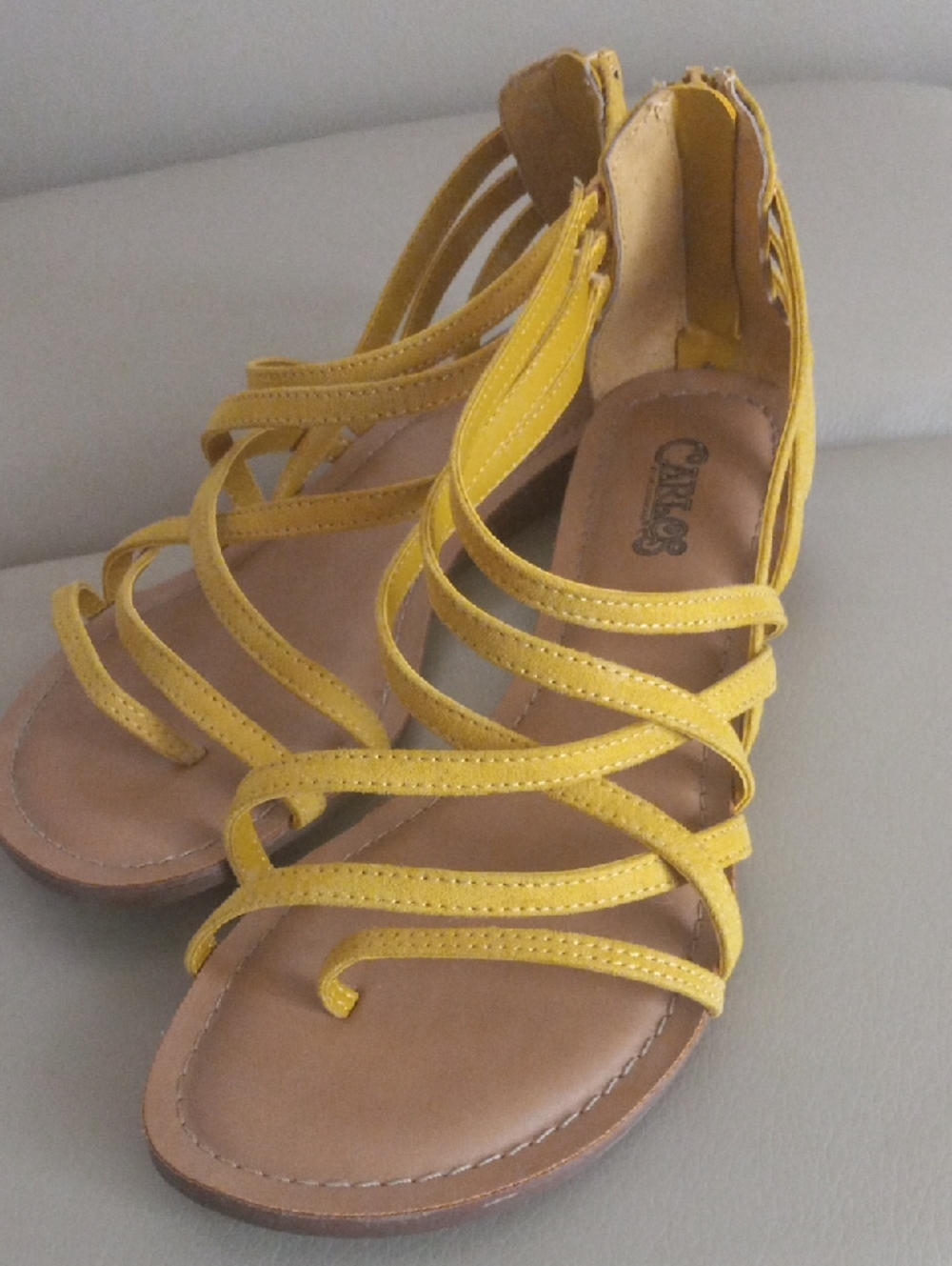 Carlos by Carlos Santana Yellow Strappy Gladiator Sandals Size 6.5